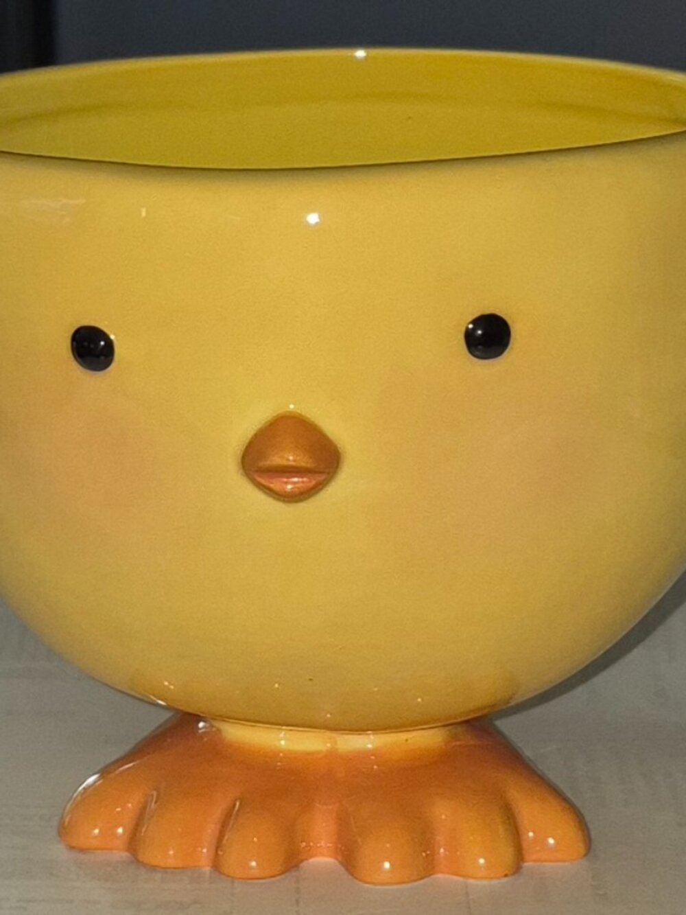 Hallmark Ceramic Yellow Chick Candy Dish Planter Bowl Easter Decor 4.25" x 7.5"